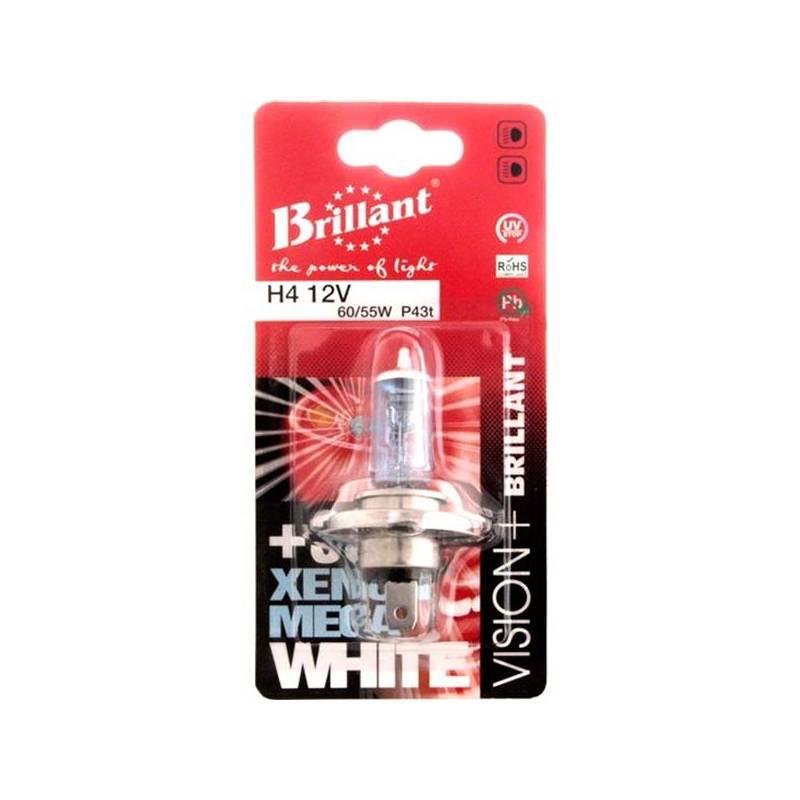 Autožárovka Brillant 12V H4 60/55W P43t +30% Xenon Mega White, autožárovka, brillant, 12v, 55w, p43t, xenon, mega, white
