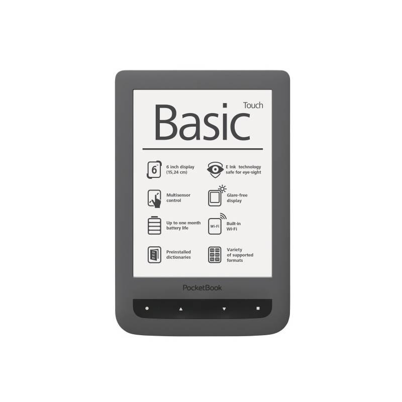 Čtečka e-knih Pocket Book 624 Basic Touch (PB624-Y-WW) šedá, Čtečka, e-knih, pocket, book, 624, basic, touch, pb624-y-ww, šedá