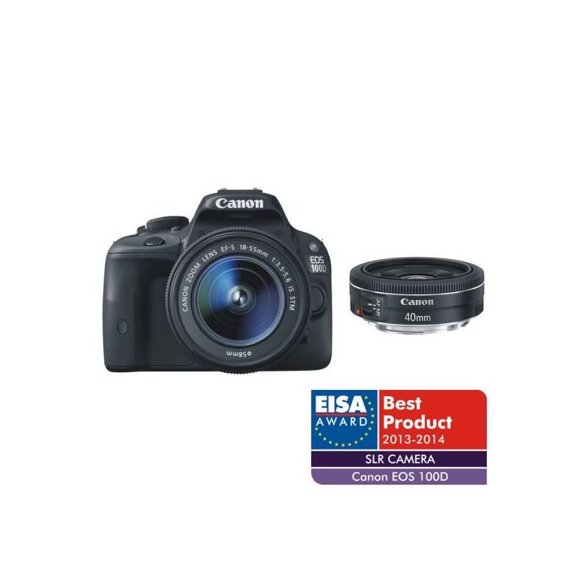 Digitální fotoaparát Canon EOS 100D + 18-55 IS STM + 40mm STM (8576B054), digitální, fotoaparát, canon, eos, 100d, 18-55, stm, 40mm, 8576b054