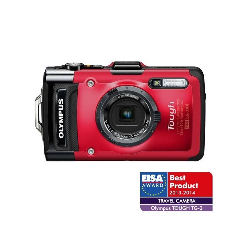 Digitální fotoaparát Olympus TG-2 červený, digitální, fotoaparát, olympus, tg-2, červený