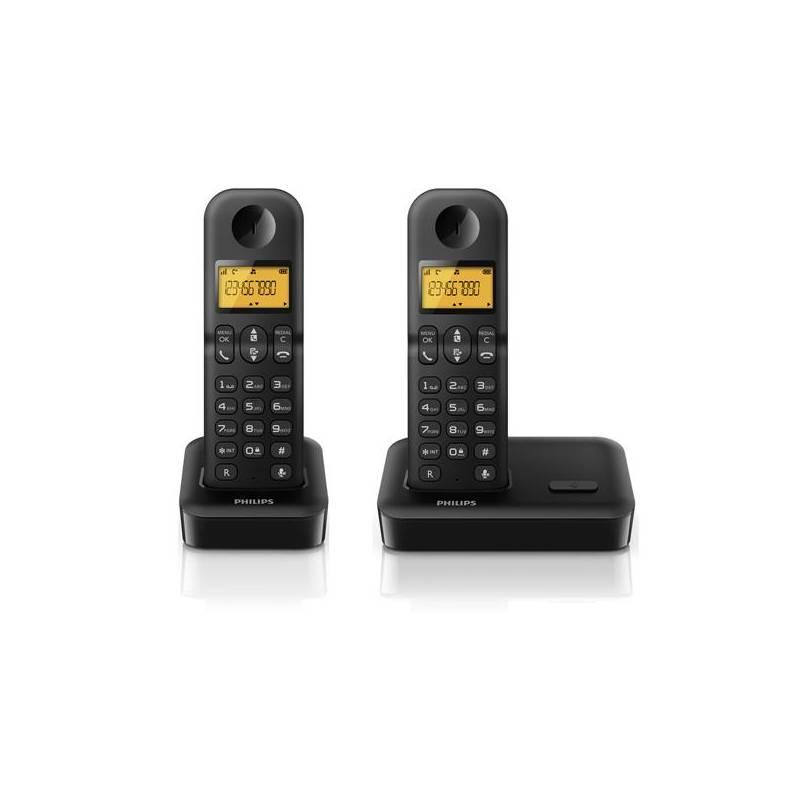 Domácí telefon Philips D1502B černý, domácí, telefon, philips, d1502b, černý