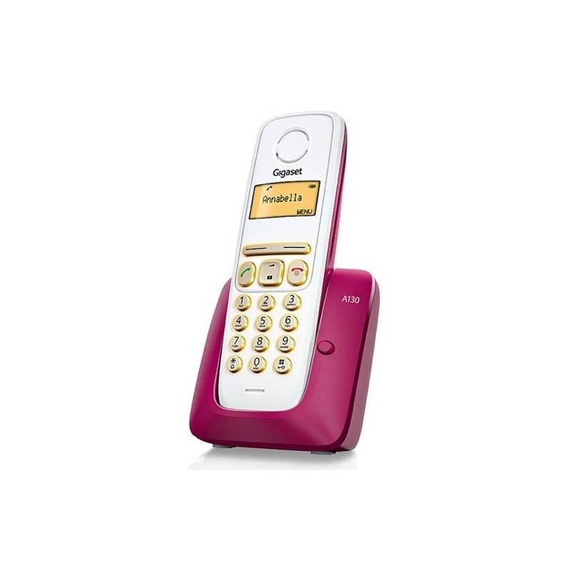 Domácí telefon Siemens Gigaset A130 (S30852-H2414-R603) růžový, domácí, telefon, siemens, gigaset, a130, s30852-h2414-r603, růžový
