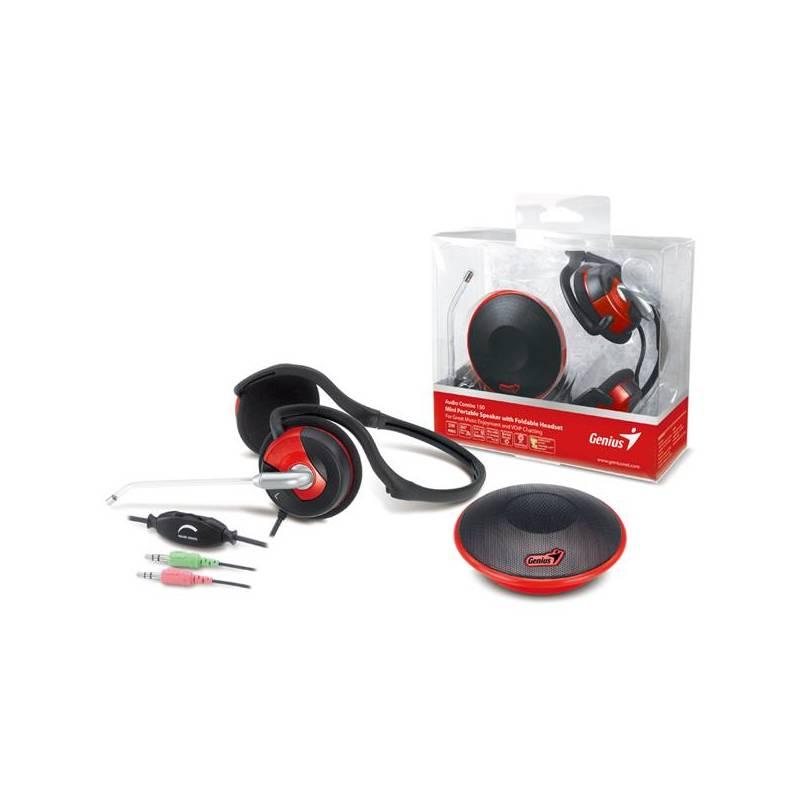 Headset Genius HS-300N (31730994100) černý/červený, headset, genius, hs-300n, 31730994100, černý, červený