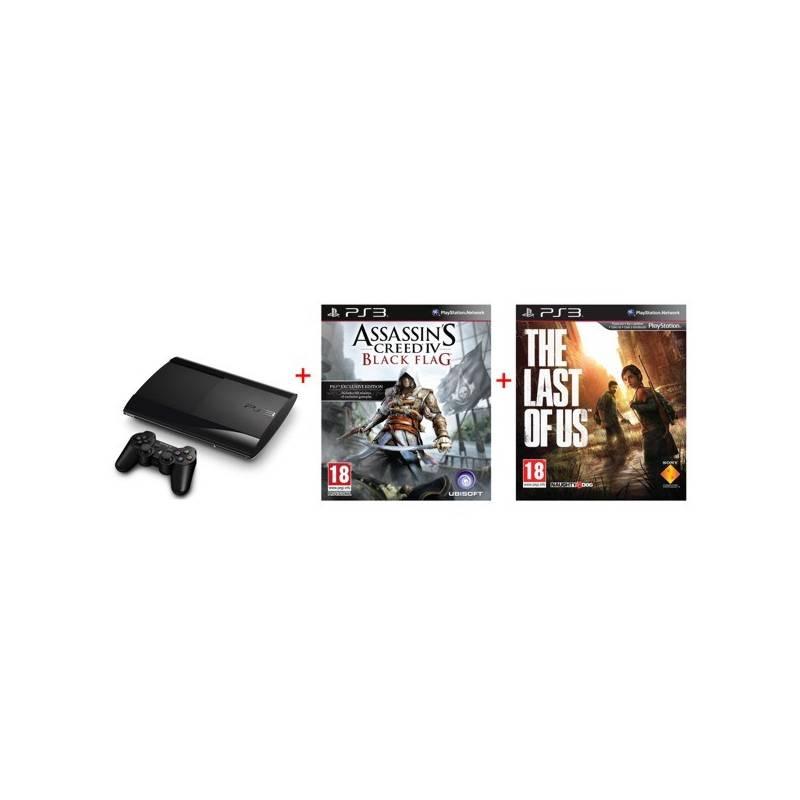 Herní konzole Sony PlayStation 3 500GB + hra Assassin's Creed Black Flag + hra The Last of Us (PS719217480) (PS719217480), herní, konzole, sony, playstation, 500gb, hra, assassin, creed, black, flag