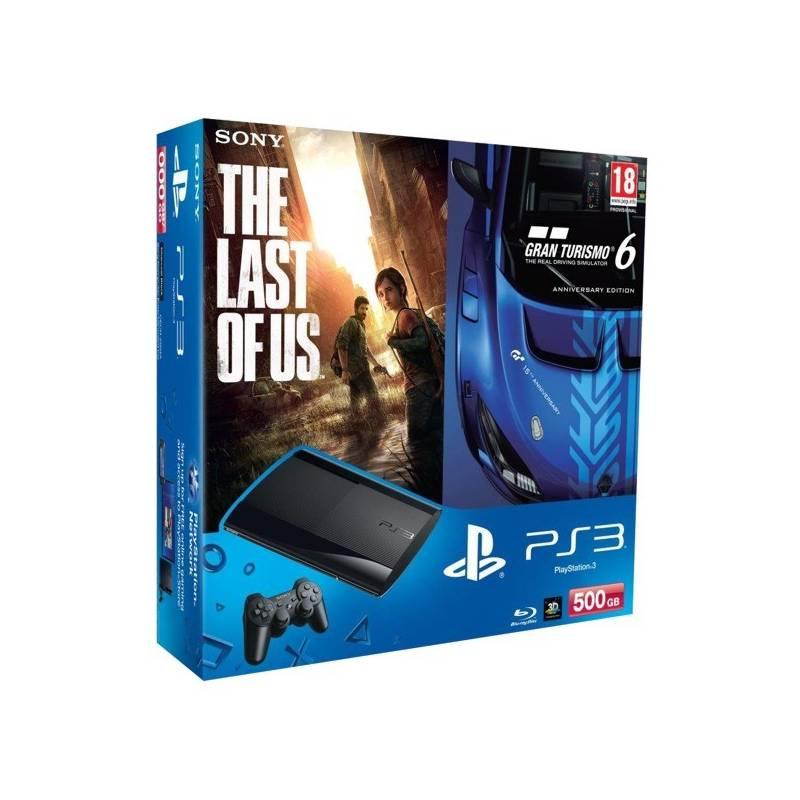 Herní konzole Sony PlayStation 3 500GB + hra Gran Turismo 6 + hra The Last of Us (PS719250784) černá, herní, konzole, sony, playstation, 500gb, hra, gran, turismo, the