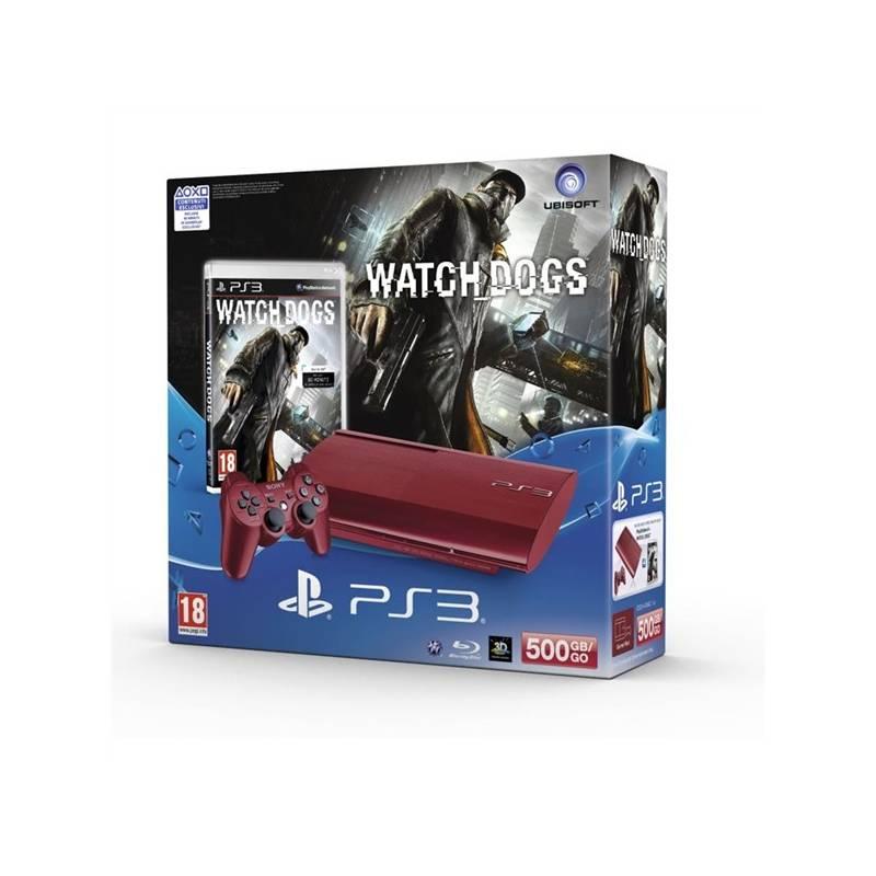 Herní konzole Sony PlayStation 3 500GB + hra Watch Dogs (PS719436614) červená, herní, konzole, sony, playstation, 500gb, hra, watch, dogs, ps719436614