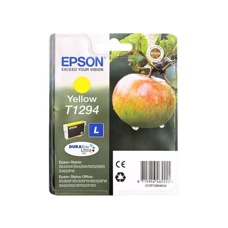 Inkoustová náplň Epson T1294, 7ml (C13T12944010) žlutá, inkoustová, náplň, epson, t1294, 7ml, c13t12944010, žlutá