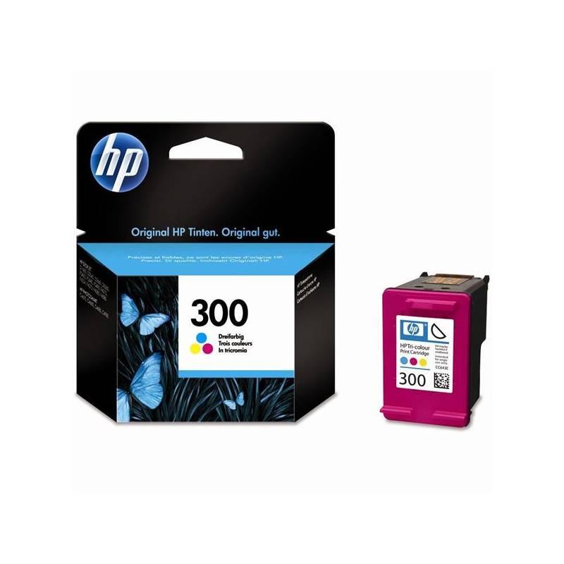 Inkoustová náplň HP No. 300, 4 ml, 165 stran (CC643EE) červená/modrá/žlutá, inkoustová, náplň, 300, 165, stran, cc643ee, červená, modrá, žlutá