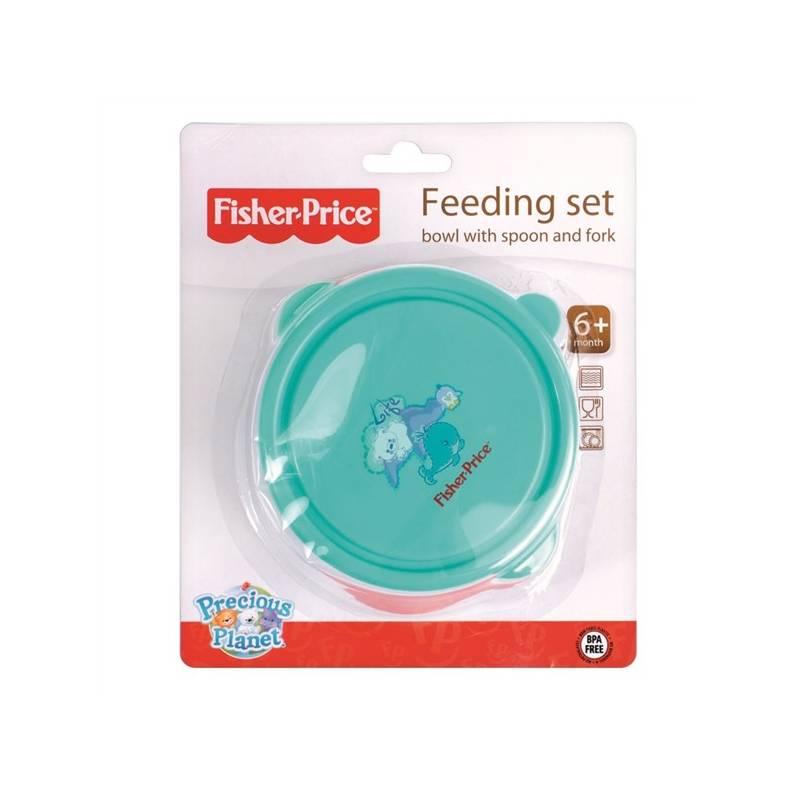 Jídelní souprava Fisher-Price miska+lžička+vidlička modrá, jídelní, souprava, fisher-price, miska, lžička, vidlička, modrá