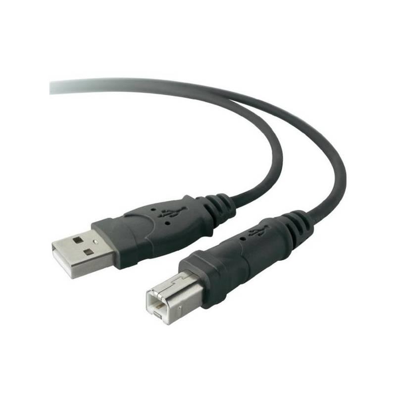 Kabel Belkin USB 2.0 A-B, 1,8 m (F3U133b06) černý (vrácené zboží 8413008338), kabel, belkin, usb, a-b, f3u133b06, černý, vrácené, zboží