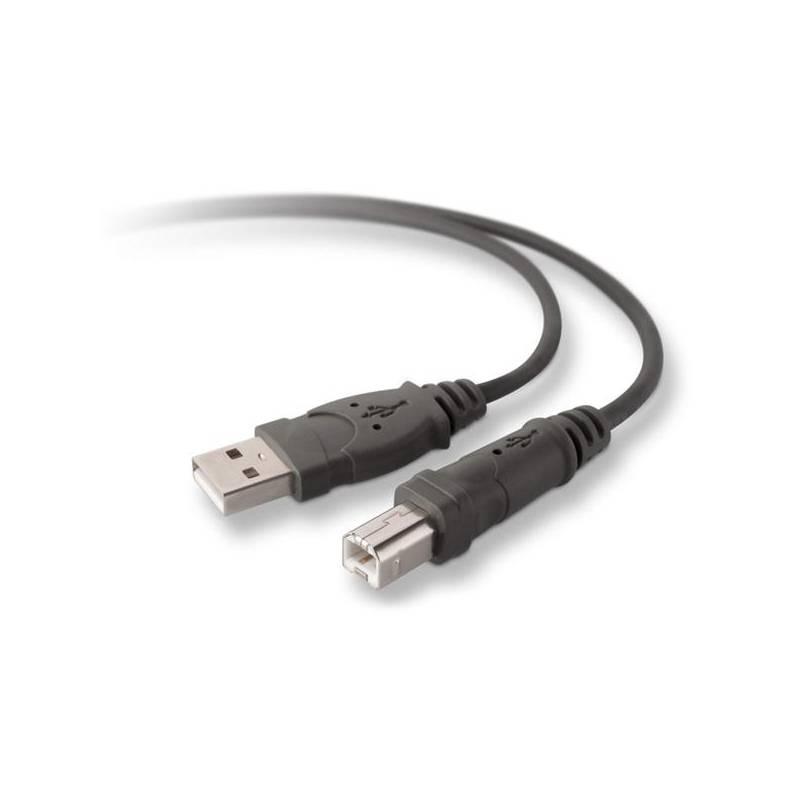 Kabel Belkin USB 2.0  A - B, 1.8m (F3U154cp1.8M) černý, kabel, belkin, usb, f3u154cp1, černý