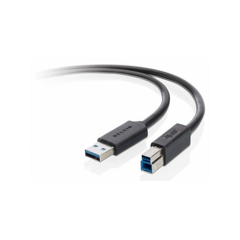 Kabel Belkin USB 3.0 A - B, 0.9m (F3U159cp0.9MWHT) bílý, kabel, belkin, usb, f3u159cp0, 9mwht, bílý