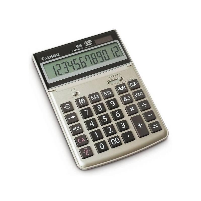 Kalkulačka Canon TS-1200 (2499B004) stříbrná, kalkulačka, canon, ts-1200, 2499b004, stříbrná