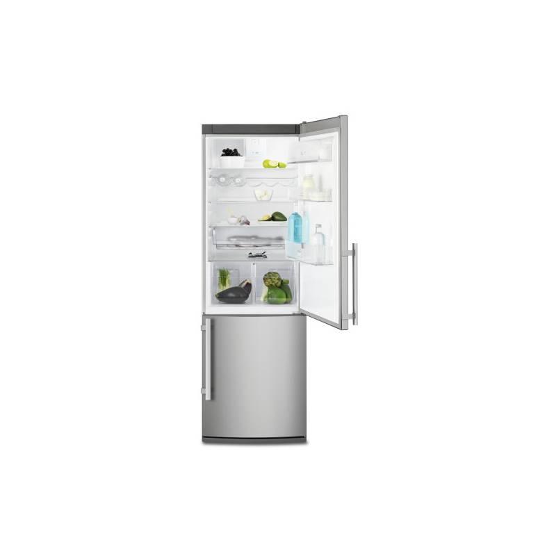 Kombinace chladničky s mrazničkou Electrolux EN3450AOX stříbrná/nerez, kombinace, chladničky, mrazničkou, electrolux, en3450aox, stříbrná, nerez