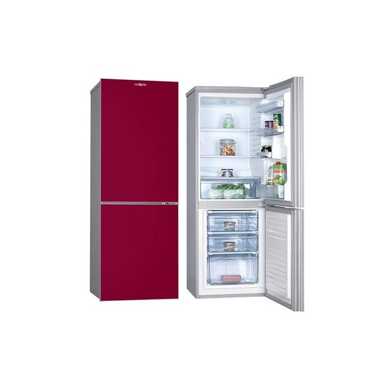 Kombinace chladničky s mrazničkou Goddess RCC0155GRS9 stříbrná/červená, kombinace, chladničky, mrazničkou, goddess, rcc0155grs9, stříbrná, červená