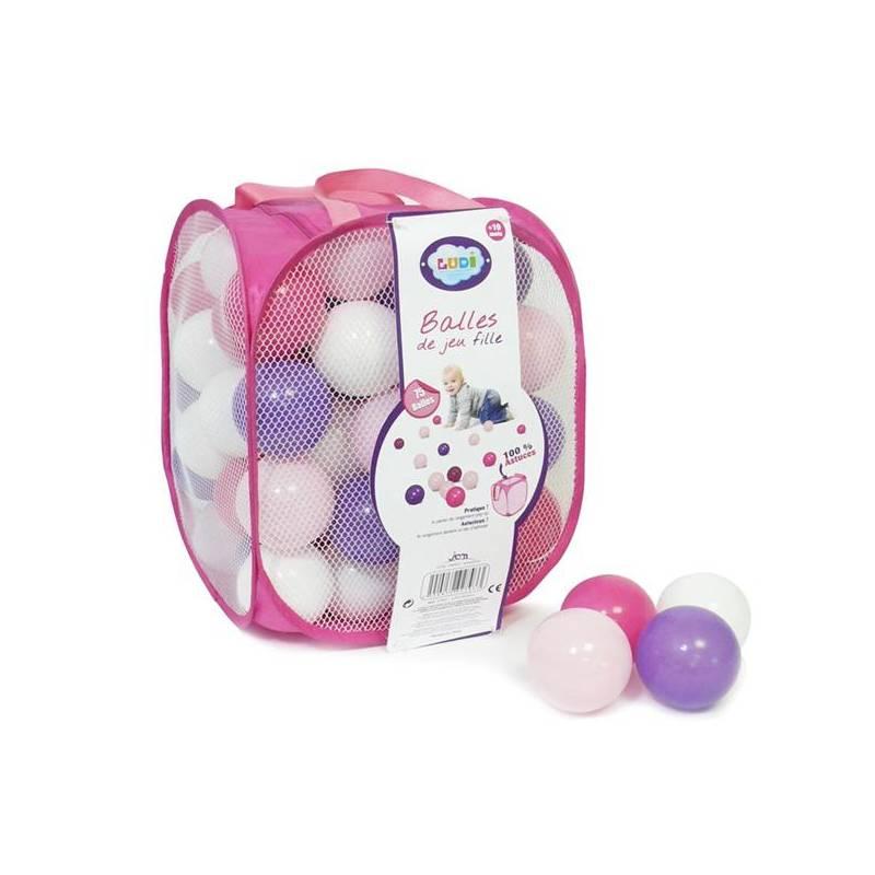 Míčky Ludi 75 ks - růžové/fialové, míčky, ludi, růžové, fialové