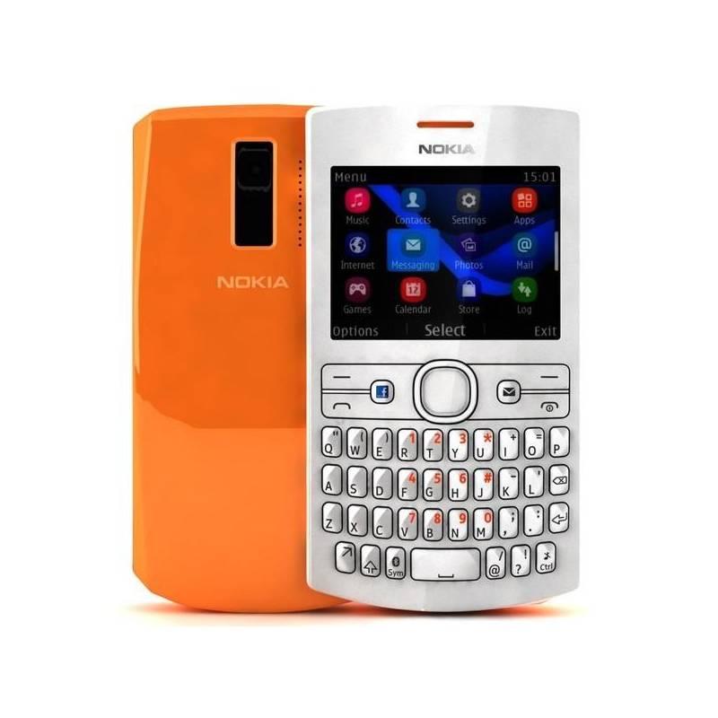 Mobilní telefon Nokia Asha 205 Dual Sim (0023H21) bílý/oranžový, mobilní, telefon, nokia, asha, 205, dual, sim, 0023h21, bílý, oranžový