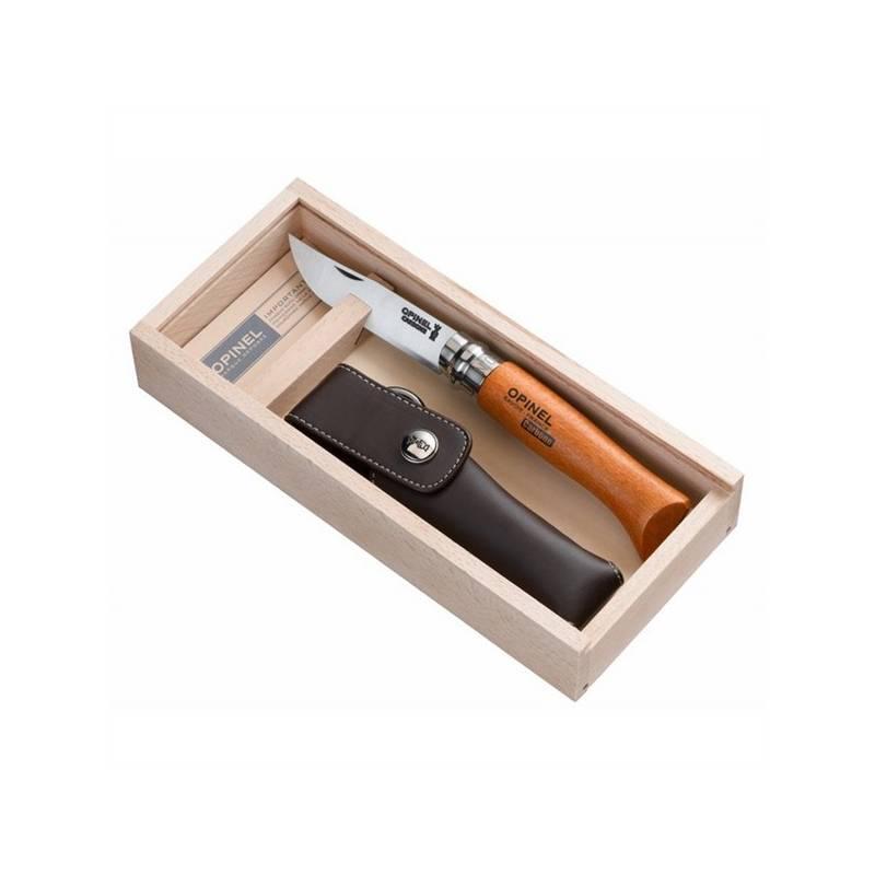 Nůž zavírací Opinel Carbon Tradition VRN N°08, čepel 8,5 cm - BUK + pouzdro, dřevěná krabička, nůž, zavírací, opinel, carbon, tradition, vrn, čepel, buk