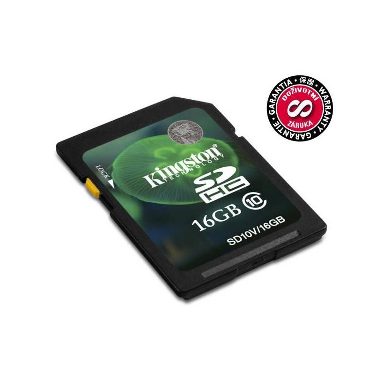 Paměťová karta Kingston SDHC 16GB Class10 (SD10V/16GB), paměťová, karta, kingston, sdhc, 16gb, class10, sd10v
