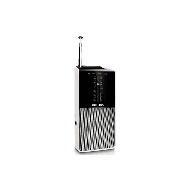 Radiopřijímač Philips Pocket radio AE AE1530 černý/stříbrný, radiopřijímač, philips, pocket, radio, ae1530, černý, stříbrný