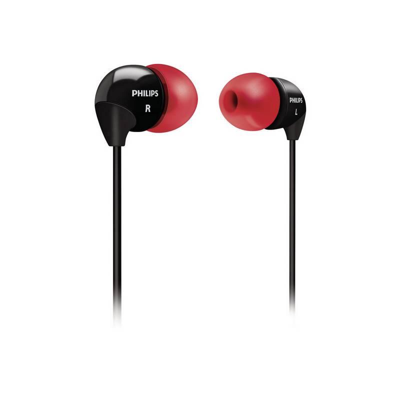Sluchátka Philips SHE3500RD černá/červená, sluchátka, philips, she3500rd, černá, červená