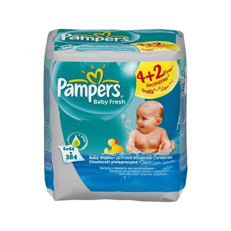 Ubrousky čistící Pampers Baby Fresh, 6 x 64 ks, ubrousky, čistící, pampers, baby, fresh