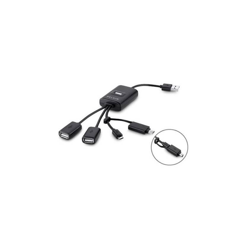 USB Hub Belkin USB2.0 4-port Travel Calamari (F4U046cw) černý, usb, hub, belkin, usb2, 4-port, travel, calamari, f4u046cw, černý