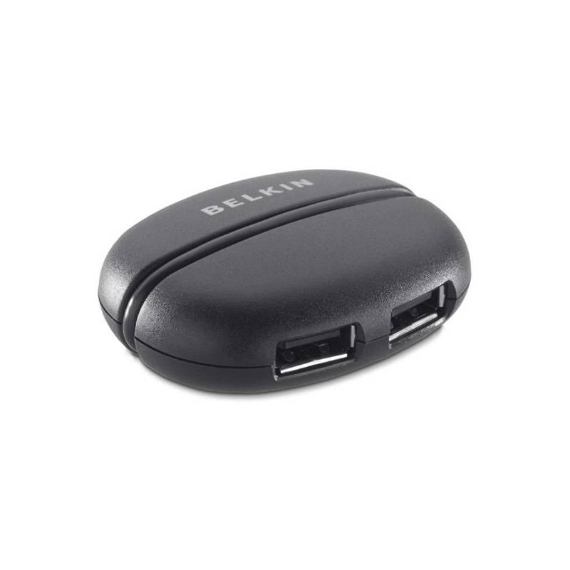 USB Hub Belkin USB2.0 4-port Travel Pebble (F4U029cwP) černý, usb, hub, belkin, usb2, 4-port, travel, pebble, f4u029cwp, černý