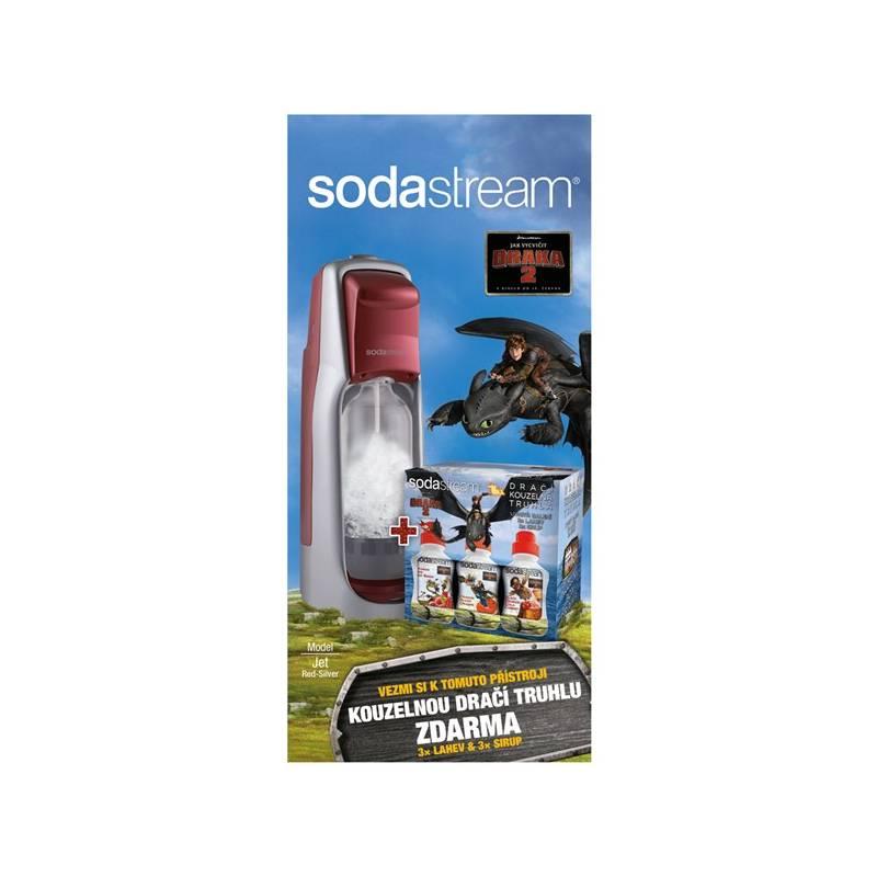 Výrobník sodové vody SodaStream JET RED/SILVER DRAGON stříbrný/červený, výrobník, sodové, vody, sodastream, jet, red, silver, dragon, stříbrný, červený
