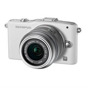 Digitální fotoaparát Olympus E-PM1 Kit 14-42mm 1:3.5-5.6 II R stříbrný/bílý