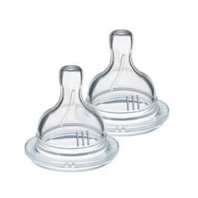 Dudlík na kojeneckou láhev AVENT AIRFLEX variabilní průtok, 2ks, průhledný