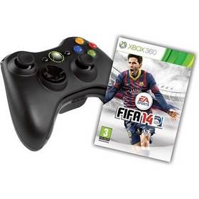 Gamepad Microsoft Xbox 360 Wireless Controller + Fifa 14 (NSF-00002 bundle) černý