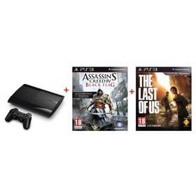 Herní konzole Sony PlayStation 3 500GB + hra Assassin's Creed Black Flag (PS719217480) černá