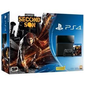 Herní konzole Sony PlayStation 4 500GB + hra InFamous: Second Son (PS719299189) černá
