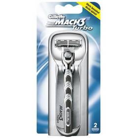 Holicí strojek Gillette Mach3 Turbo +2 náhradní hlavice černý/stříbrný