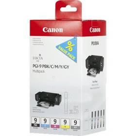 Inkoustová náplň Canon PGI-9PBk/C/M/Y/GY (1034B011) černá/červená/modrá/žlutá