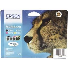 Inkoustová náplň Epson T0715, 3x 6ml, 1x 7ml (C13T07154010) černá/červená/modrá/žlutá