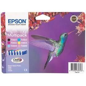 Inkoustová náplň Epson T0807 (C13T08074011) černá/červená/modrá/žlutá