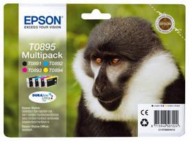 Inkoustová náplň Epson T0895, 5,8ml (C13T08954010) černá/červená/modrá/žlutá