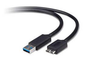 Kabel Belkin USB 3.0 A - MicroB, 0.9m (F3U166cp0.9M) černý