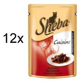 Kapsička Sheba CUISINE hovězí maso ve šťávě 12 x 80g