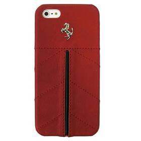 Kryt na mobil Ferrari California pro Apple iPhone 5 kožený (FECFIP5R) červený