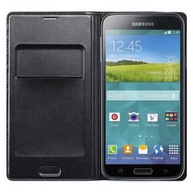 Kryt na mobil Samsung EF-WG900BB flip s kapsou pro Galaxy S5 (SM-G900) (EF-WG900BBEGWW) černý