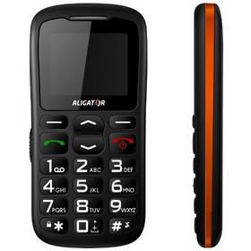 Mobilní telefon Aligator A430 černý/oranžový