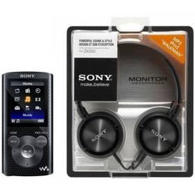 MP4 přehrávač Sony NWZ-E384BMDHI + sluchátka MDRZX300B (NWZE384BMDHI.YS) černý