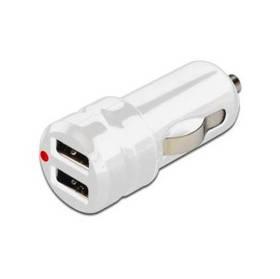 Nabíječka do auta Digitus 12-24V/5V 2x 2A MINI Dual USB univerzal (DA-11007) bílá