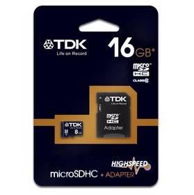 Paměťová karta TDK Micro SDHC 16GB Class 10 + adaptér (t78727) šedá