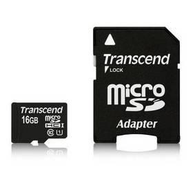 Paměťová karta Transcend MicroSDHC Premium 16GB Class10 UHS-I + adapter (TS16GUSDU1)
