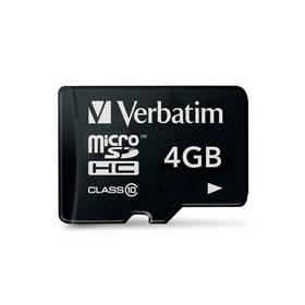 Paměťová karta Verbatim Micro SDHC 4GB Class 10 (44011) černá