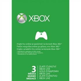 Předplacená karta Microsoft Xbox 360 LIVE Gold - zlaté členství 3 měsíce (52K-00130)